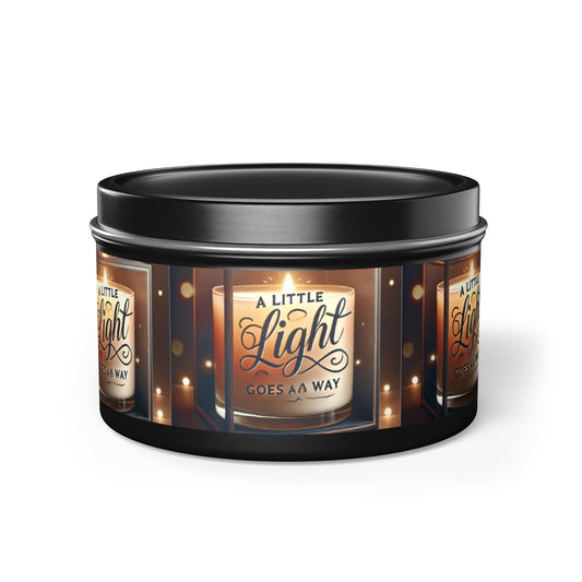 A Little Light Goes a Long Way - Scented Tin Candle, Cozy Home Decor, Gift for