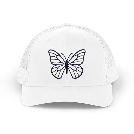 Butterfly Embroidered Snapback Cap, Trucker Hat for Nature Lovers, Outdoor